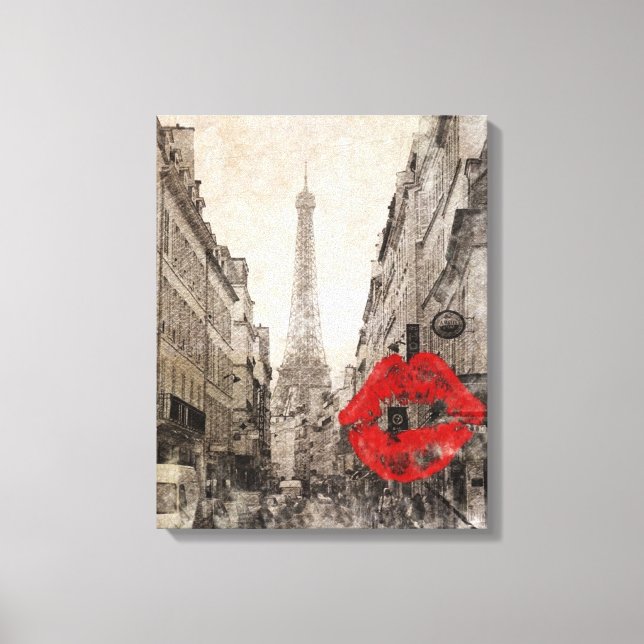 imponerande landskapspartier på hösten, eiffel tor canvastryck (Framsida)