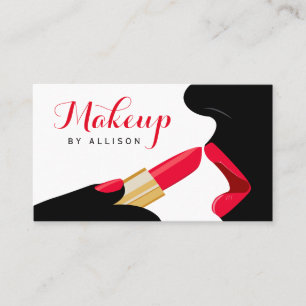 Imponerande Makeup Artist Hett Red Läppar Lipstick Visitkort