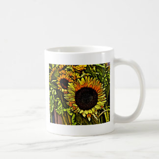imponerande målning av solros i gulten land kaffemugg