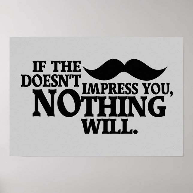 Imponerande Mustache anpassningsbar färg poster (Framsidan)