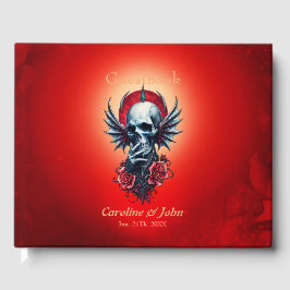 Imponerande, realistiskt skalle med vingar gästböcker