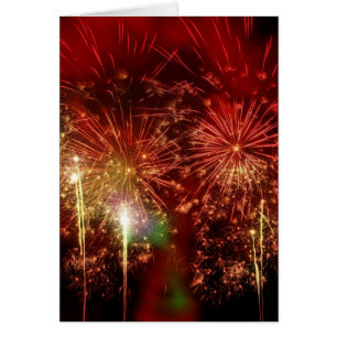 Imponerande Red Fireworks Hälsningskort