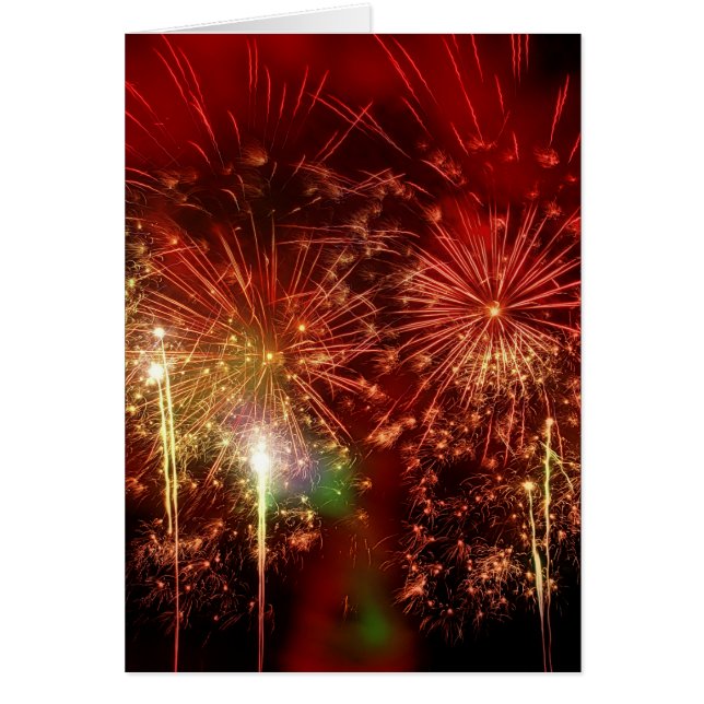 Imponerande Red Fireworks Hälsningskort (Framsidan)