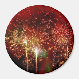 Imponerande Red Fireworks Magnet