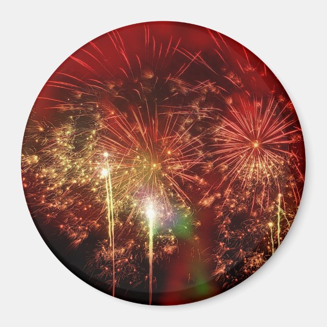 Imponerande Red Fireworks Magnet (Framsidan)