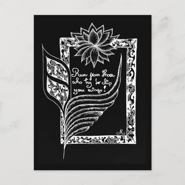 Imponerande röd flaggor illustrerad citat vykort (Framsida)