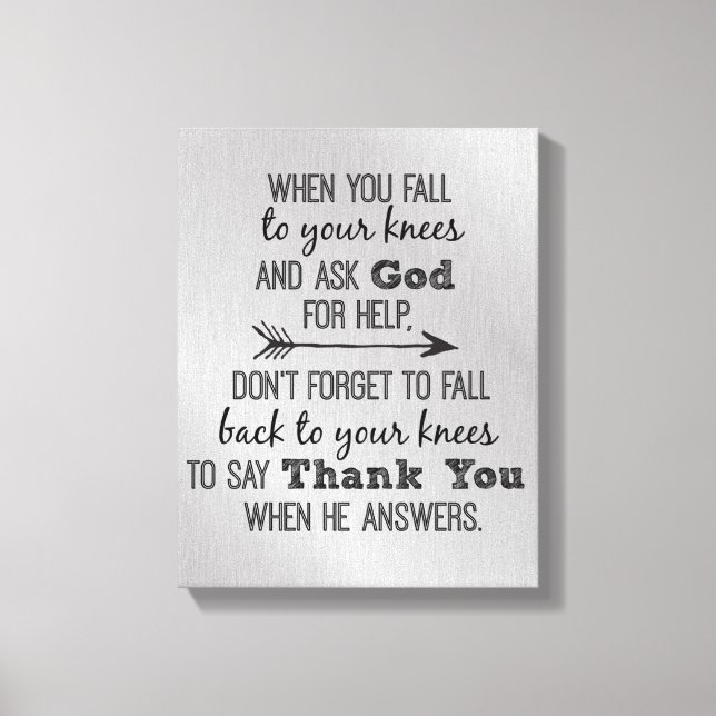 Imponerande Tack Gud citat Canvastryck (Framsida)