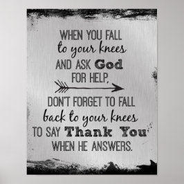 Imponerande Tack Gud citat Poster