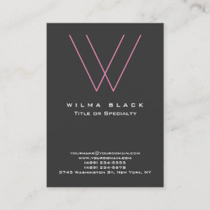 Imponerande Trendig Modern Grått Rosa Monogram Visitkort
