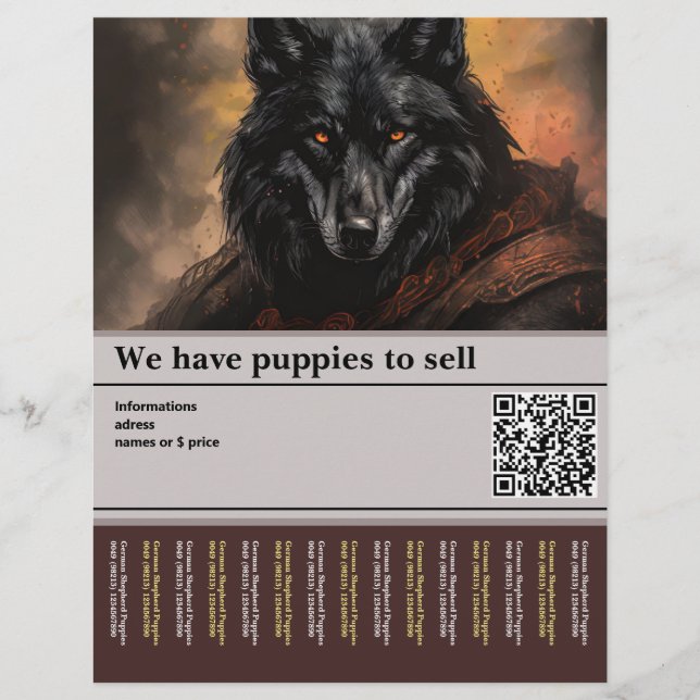 imponerande tysk schäferhund  reklamblad (Framsidan)