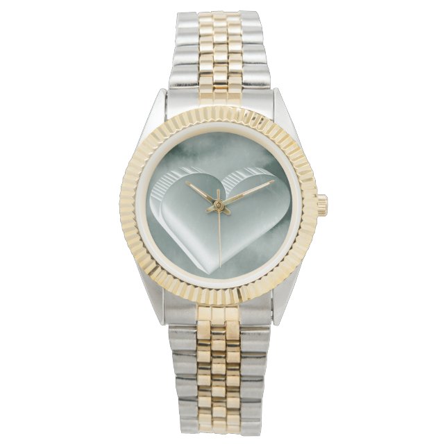 Imponerande ursprunglig vattenfärg i silver 3D-hjä Armbandsur (Framsida)