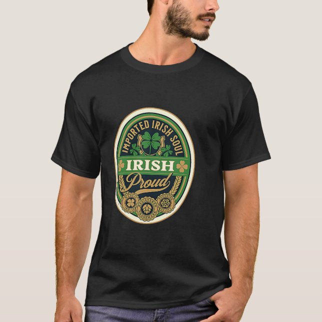 Imported Irish Soul  Irish American Roots Ireland  T Shirt (Framsida)