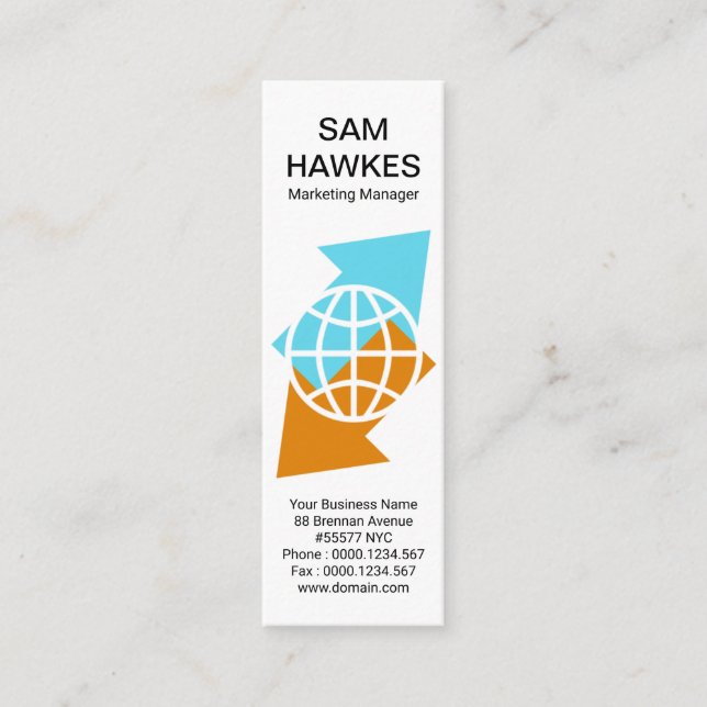 Importera export av global Internationell-pil Mini Visitkort (Framsida)