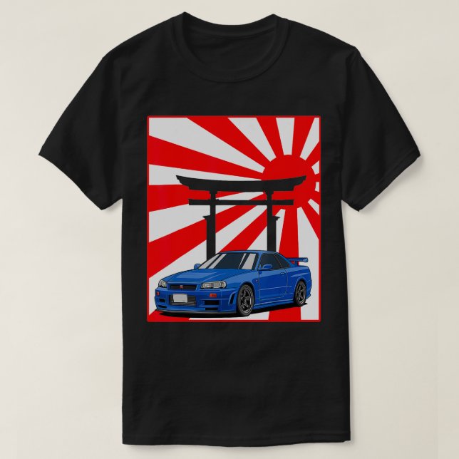 Importera Tuner Street Tävla Drift JDM Stigning Ja T Shirt (Design framsida)