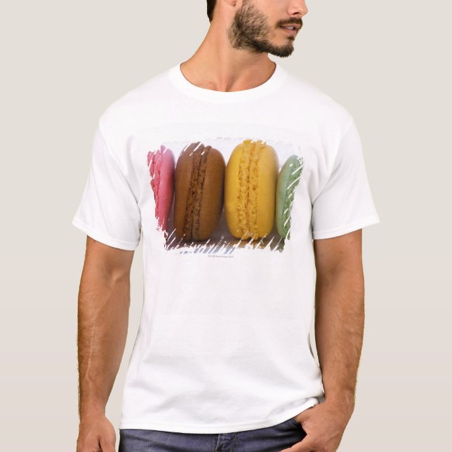 Importerade gourmet- franska macarons (macaroons) t-shirt (Framsida)