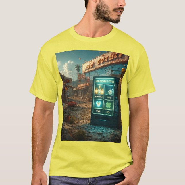 Impossible Items Vending Machine – Surreal Retro D T Shirt (Framsida)