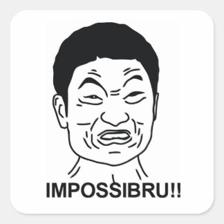 Impossibru Fyrkantigt Klistermärke