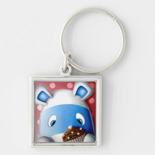 Impossimal© - "smaskig mamma!", Keychain Fyrkantig Silverfärgad Nyckelring