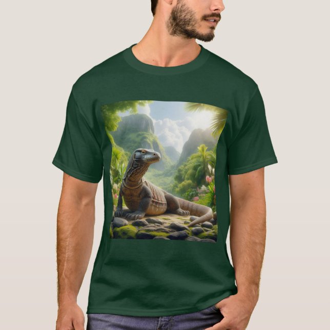 Impresión artística del Dragón de Komodo T Shirt (Framsida)