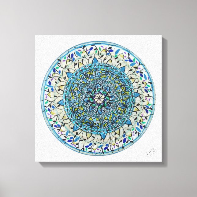 Impressão Em Tela Mandala Essência Floral Canvastryck (Framsida)