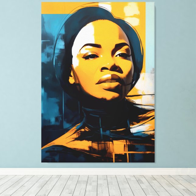 Impressão Em Tela Quadro Rosto de mulher Abstrato Canvastryck (Insitu (trägolv))