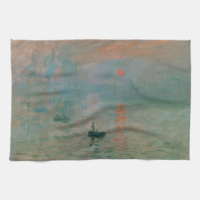 Impression, Soleil Levant av Claude Monet 1872 Kökshandduk (Horisontell)