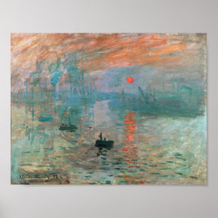 Impression, Soluppgång 1872 Claude Monet Poster