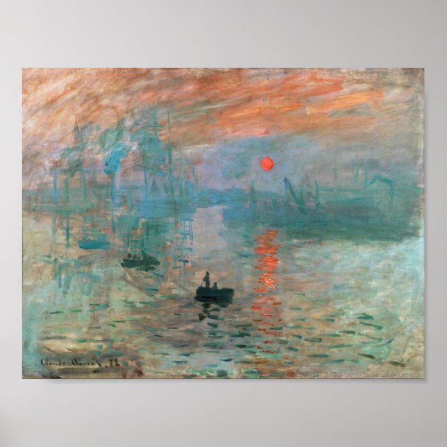 Impression, Soluppgång 1872 Claude Monet Poster (Framsidan)