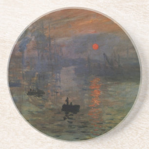 Impression Sunrise av Claude Monet, Vintage Art Underlägg Sandsten