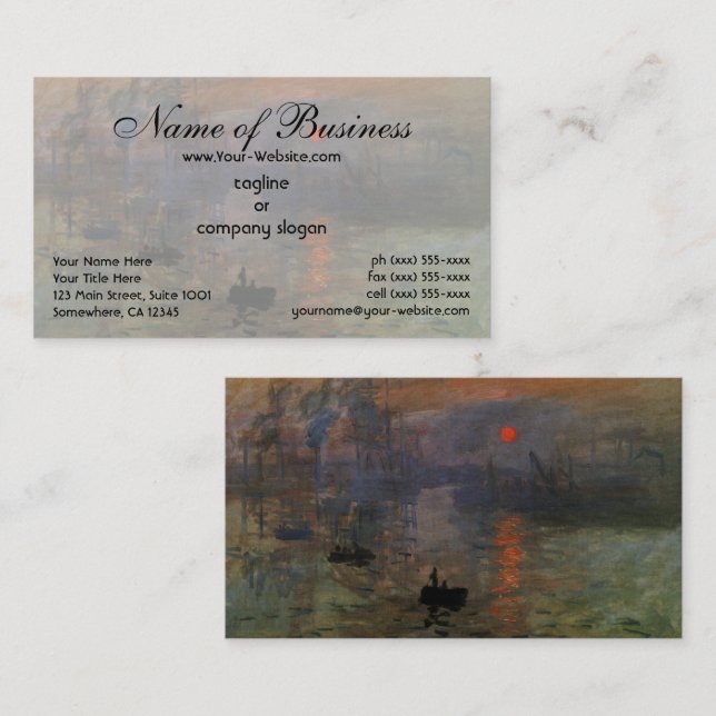 Impression, Sunrise av Claude Monet Visitkort (Fram/baksida)