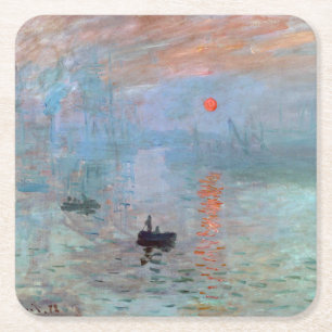 Impression, Sunrise, Claude Monet, 1872 Underlägg Papper Kvadrat
