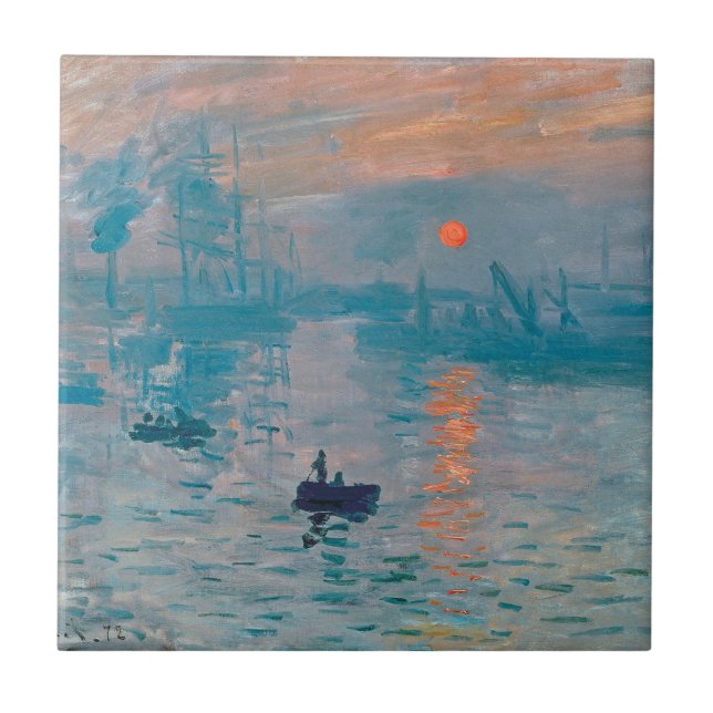 Impression Sunrise claude monet impressionist Kakelplatta (Framsidan)