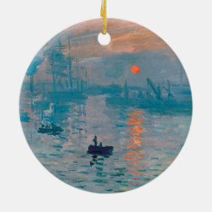 Impression Sunrise Claude Monet  Julgransprydnad Keramik