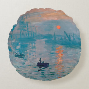 Impression Sunrise Claude Monet Rund Kudde