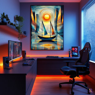 Impression Sunrise - Kubistiskt mästerverk inspire Poster
