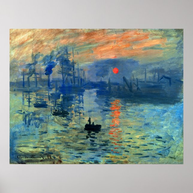 Impression Sunrise, Soleil Levant, Claude Monet Poster (Framsidan)