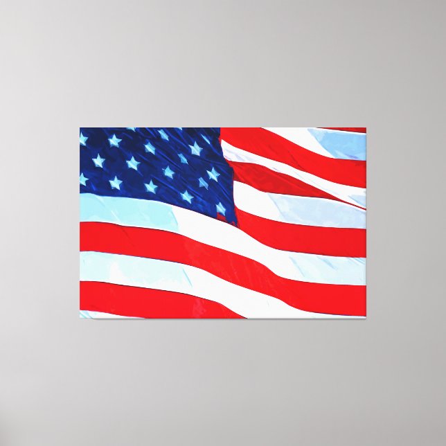 Impressionism för amerikansk Flagga Abstrakt Canvastryck (Framsida)
