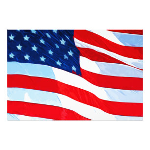 Impressionism för amerikansk Flagga Abstrakt Fototryck