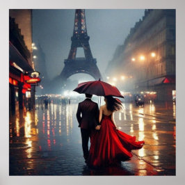 Impressionism Frankrike Eiffel Torn och par Poster