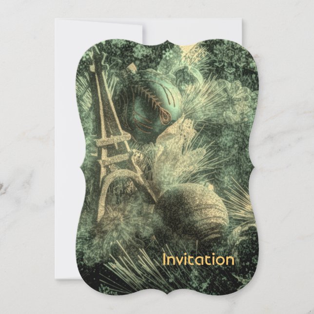 Impressionism fransk land chic eiffel torn inbjudningar (Framsida)