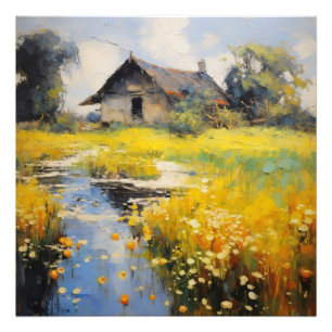 Impressionism i gamla hus fototryck