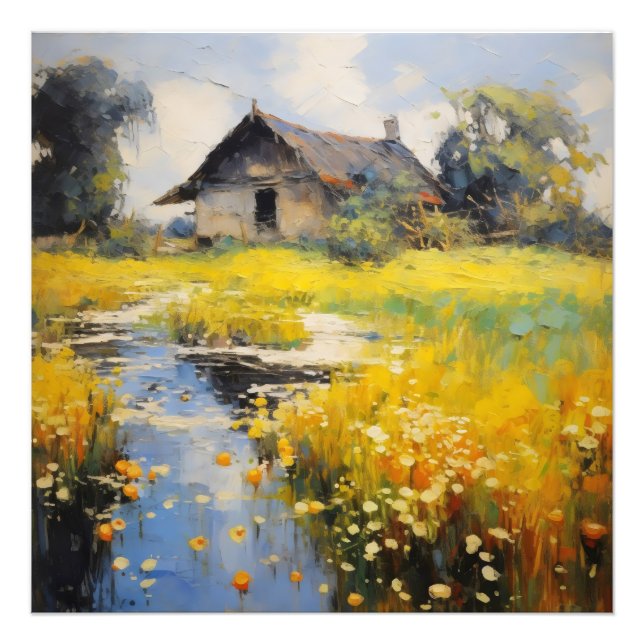 Impressionism i gamla hus fototryck (Framsidan)