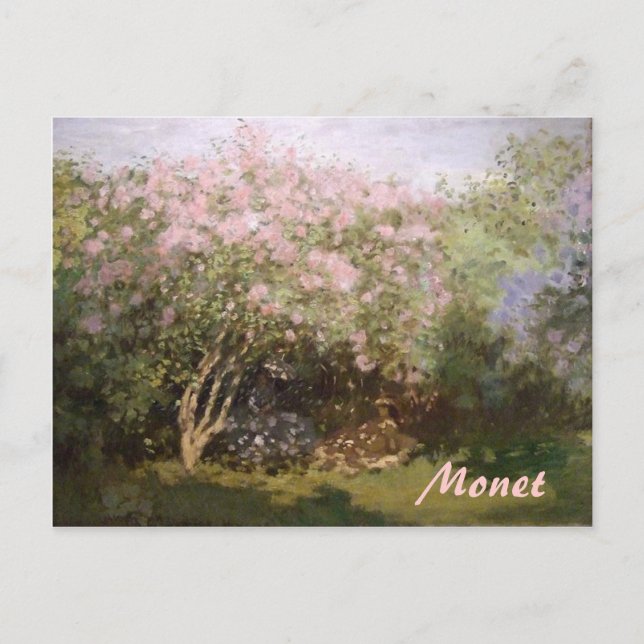 Impressionism Lilacs by Monet Postcard Vykort (Framsida)