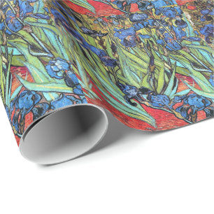 Impressionism Van Gogh Irises blom- blommor Presentpapper