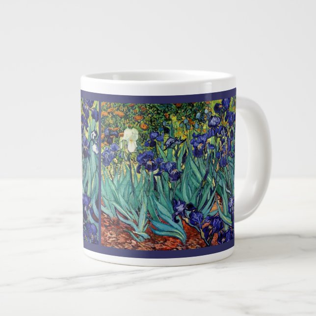 Impressionism Van Goghs Irises Large Jumbo Mugg (Framsida höger)