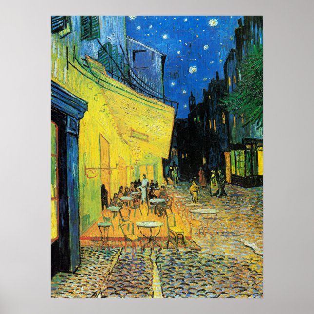 Impressionism Vincent Van Gogh Cafe Terrace i Nig Poster (Framsidan)