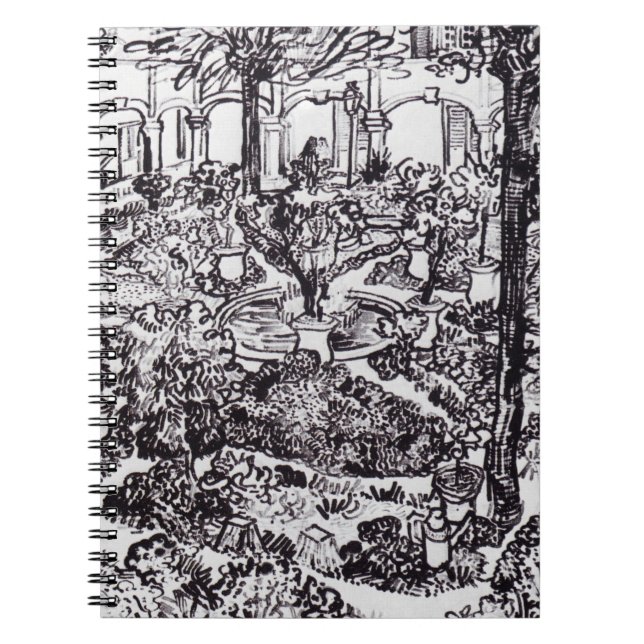 Impressionism Vincent Van Gogh Garten des Hospital Anteckningsbok (Framsidan)