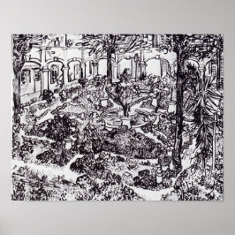 Impressionism Vincent Van Gogh Garten des Hospital Poster