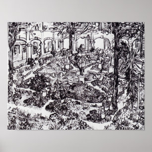Impressionism Vincent Van Gogh Garten des Hospital Poster