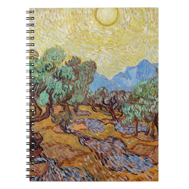 Impressionism Vincent Van Gogh Olive Träd Berömd Anteckningsbok (Framsidan)